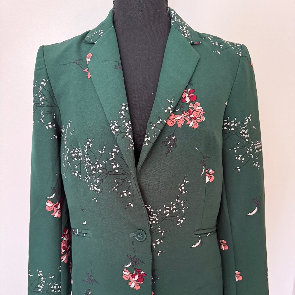 Dalia Women's Blazer, Emerald Green Floral, Beautiful, New, Women's Medium
